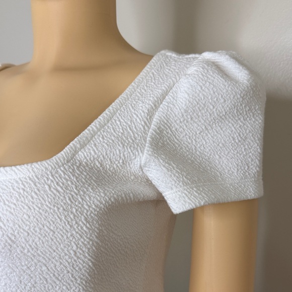 Maeve by Anthropologie White Textured Square Neck Top, New With Tags,White Knit - Picture 5 of 16